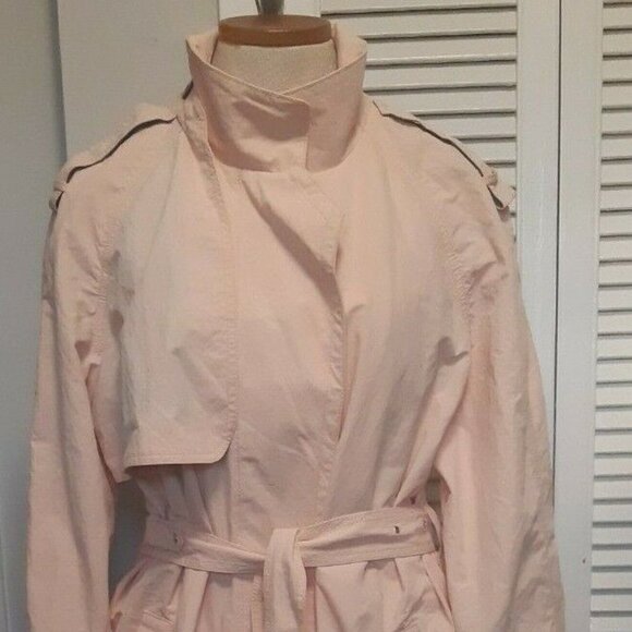 DAWN LEVY DESIGNS ladies trench coat shade HUE light pink coastal chic XL - Picture 3 of 10